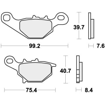 SBS 702CS BRAKE PADS ORGANIC