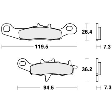 SBS 726CS BRAKE PADS ORGANIC