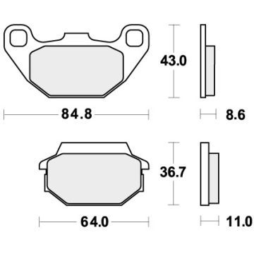 SBS 749HF BRAKE PADS ORGANIC