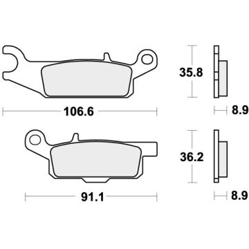 SBS 851RSI BRAKE PADS SINTER RACING