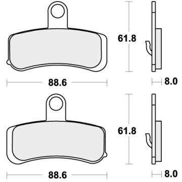 SBS 853H.CT BRAKE PADS ORGANIC