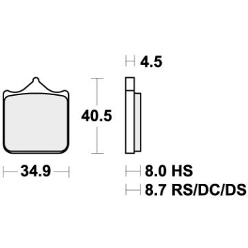 SBS 870DC BRAKE PADS ORGANIC RACING