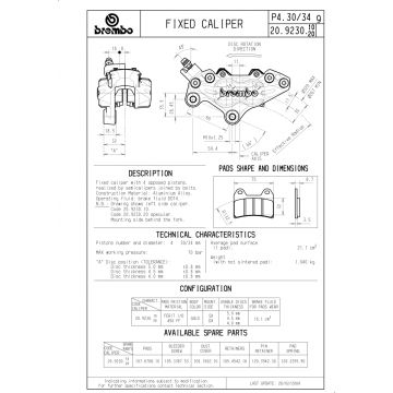BREMBO CALIPER P4 30/34, RIGHT W/07BB1910