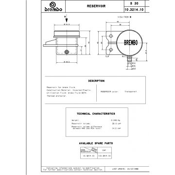 BREMBO FLUID RESERVOIR, 14CM3