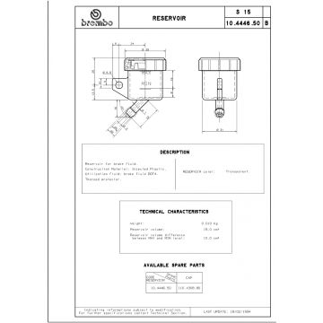 BREMBO FLUID RESERVOIR, 15CM3
