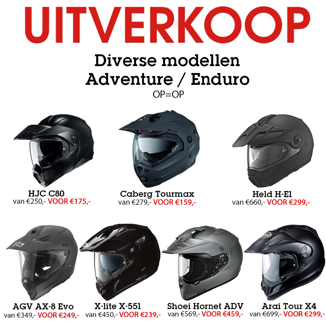 Uitverkoop Enduro / Adventure helmen